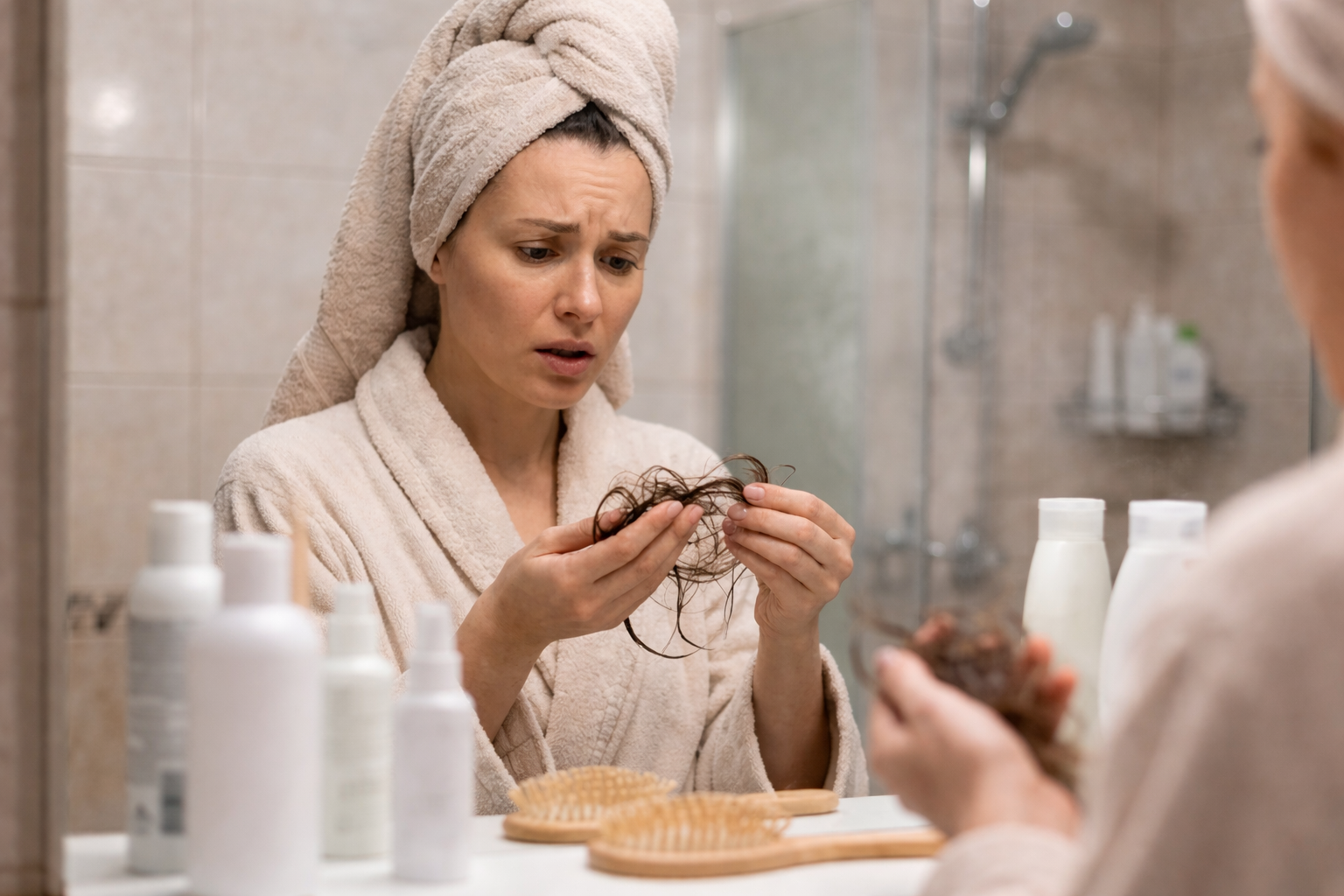 hair fall before treatment with hair regrowth serum