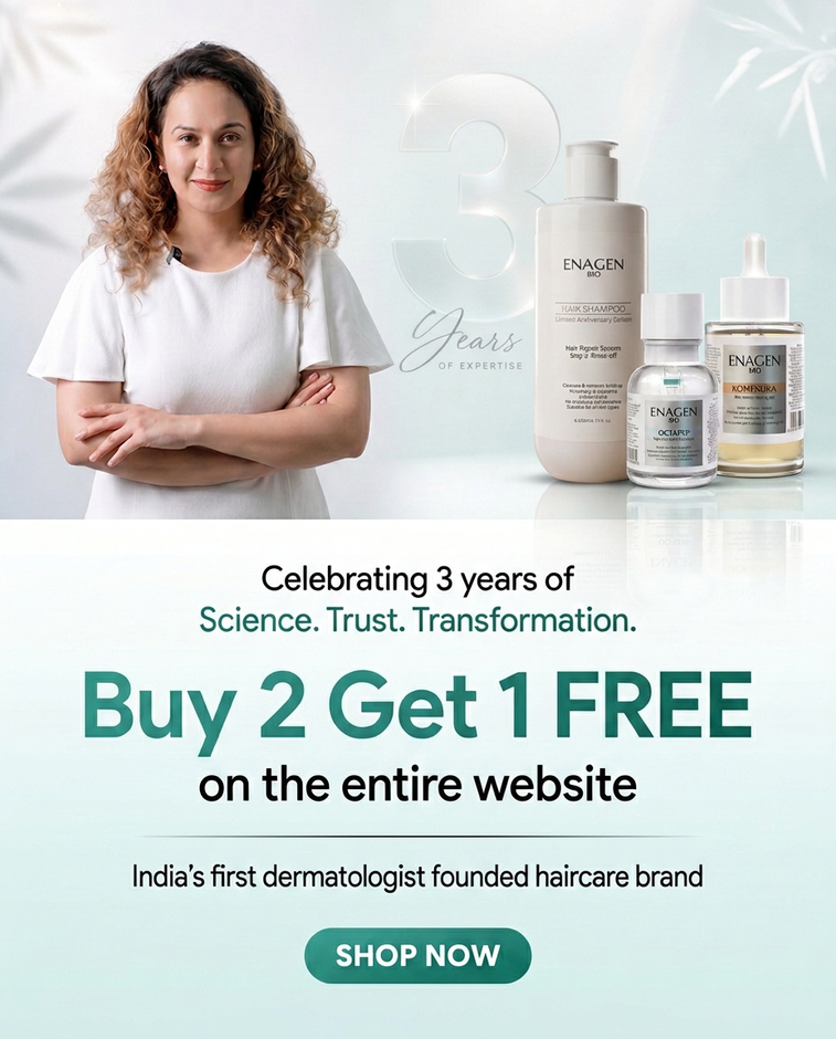 EnagenBio 3rd Anniversary — Hair Cleanser and Hair Shampoo in the new Limited Anniversary Edition packaging. Buy 2 get 1 free.