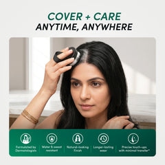 Applying CoverX root touch-up powder