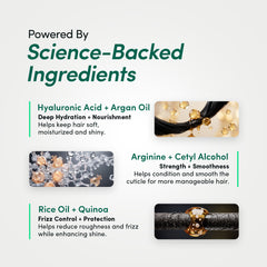Hyaluronic acid, argan oil, arginine and rice oil