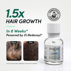 1.5x hair growth in 8 weeks powered by 3 percent Redensyl